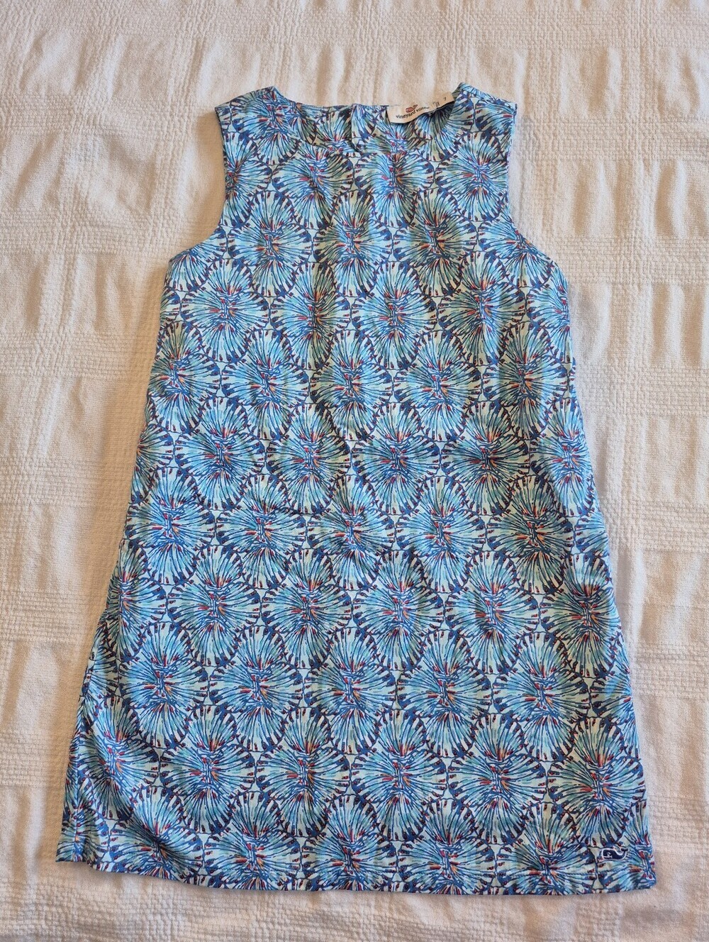 Girls Vineyard Vines Seashell Shift Dress Size 7 EUC